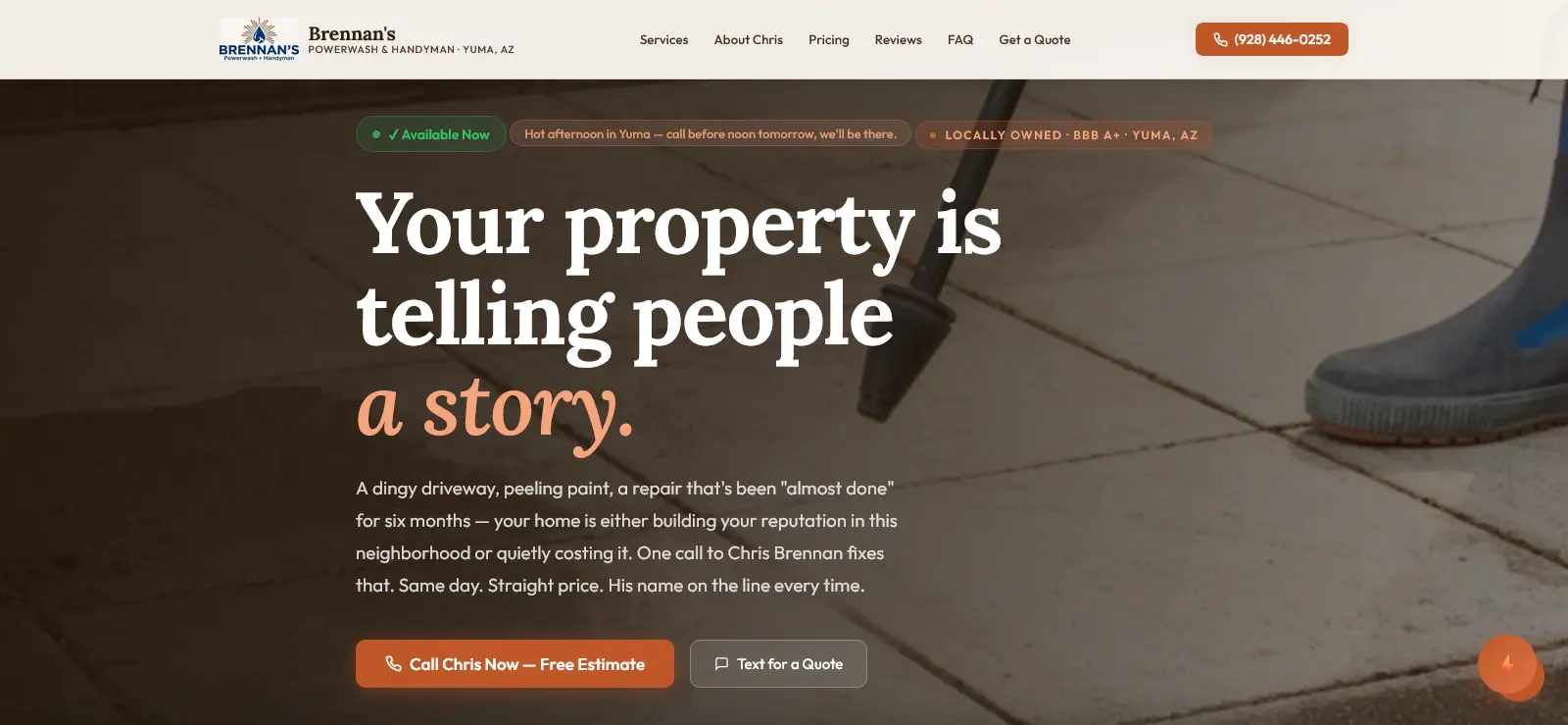 Brennan's Yuma website screenshot